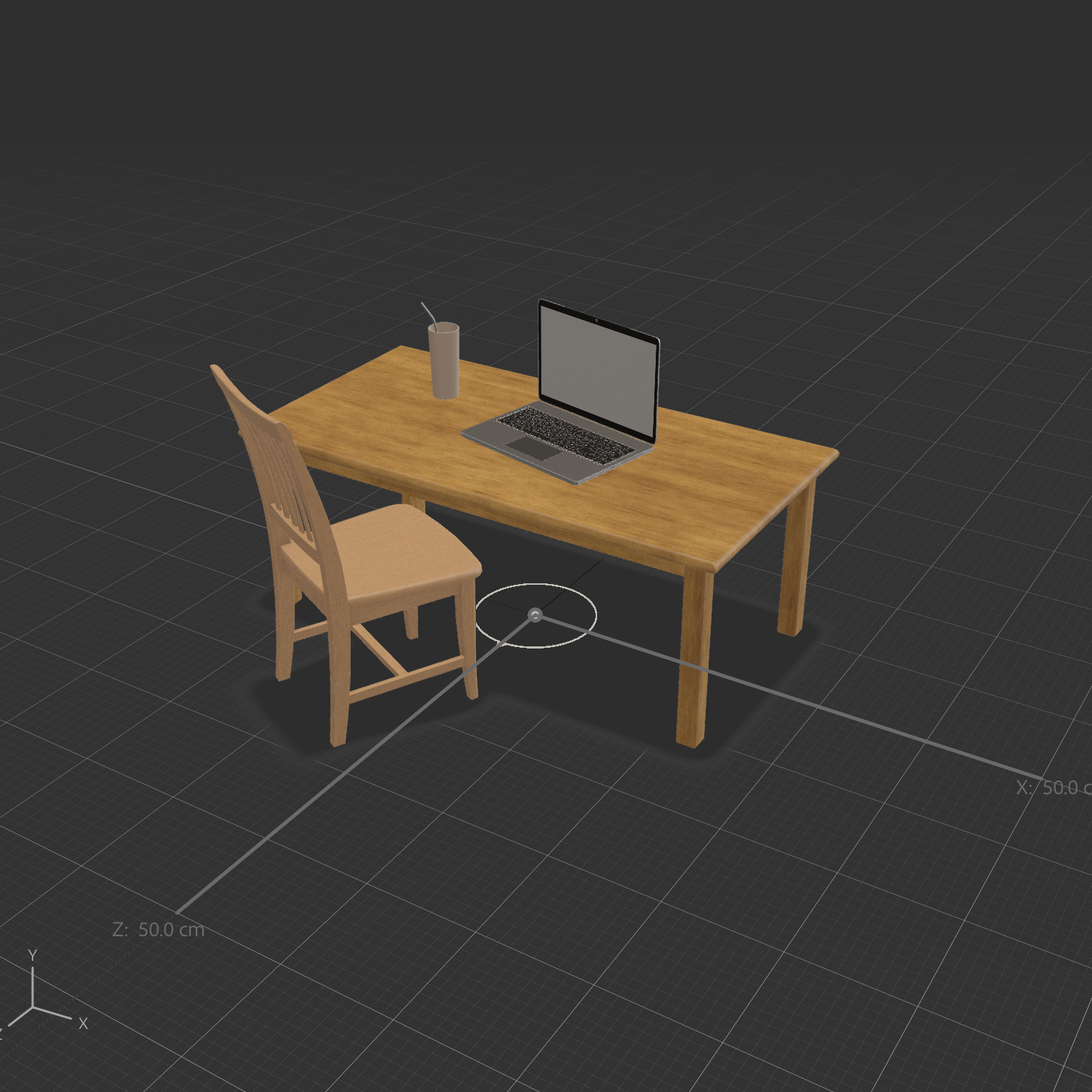 This is a desk setup created using the assets in Adobe Aero